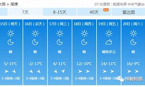 浑源天气预报_浑源天气预报一周 7天